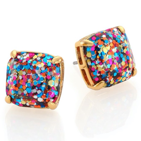 Kate Spade Glitter Stud Earrings in "Confetti Multi Glitter" 14K Gold Plated - Picture 8 of 12
